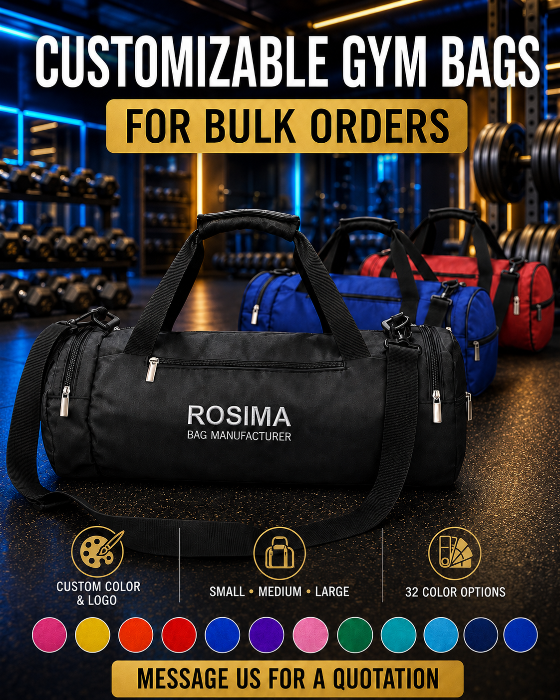 Customized Rosima gym bag