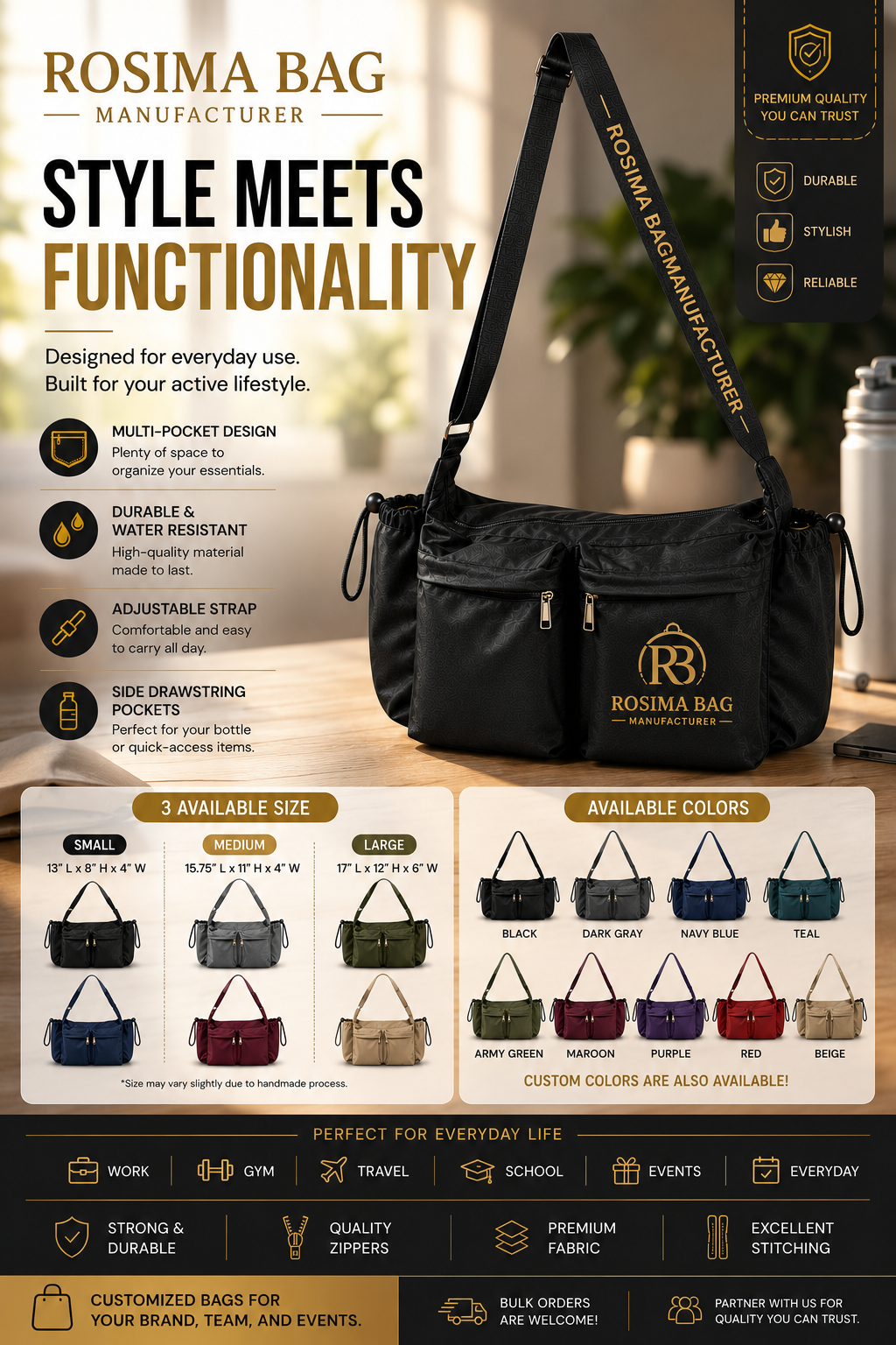 Customized Rosima messenger bag